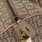FENDI Zucchino Canvas Mini Boston Bag Pinkbs13506