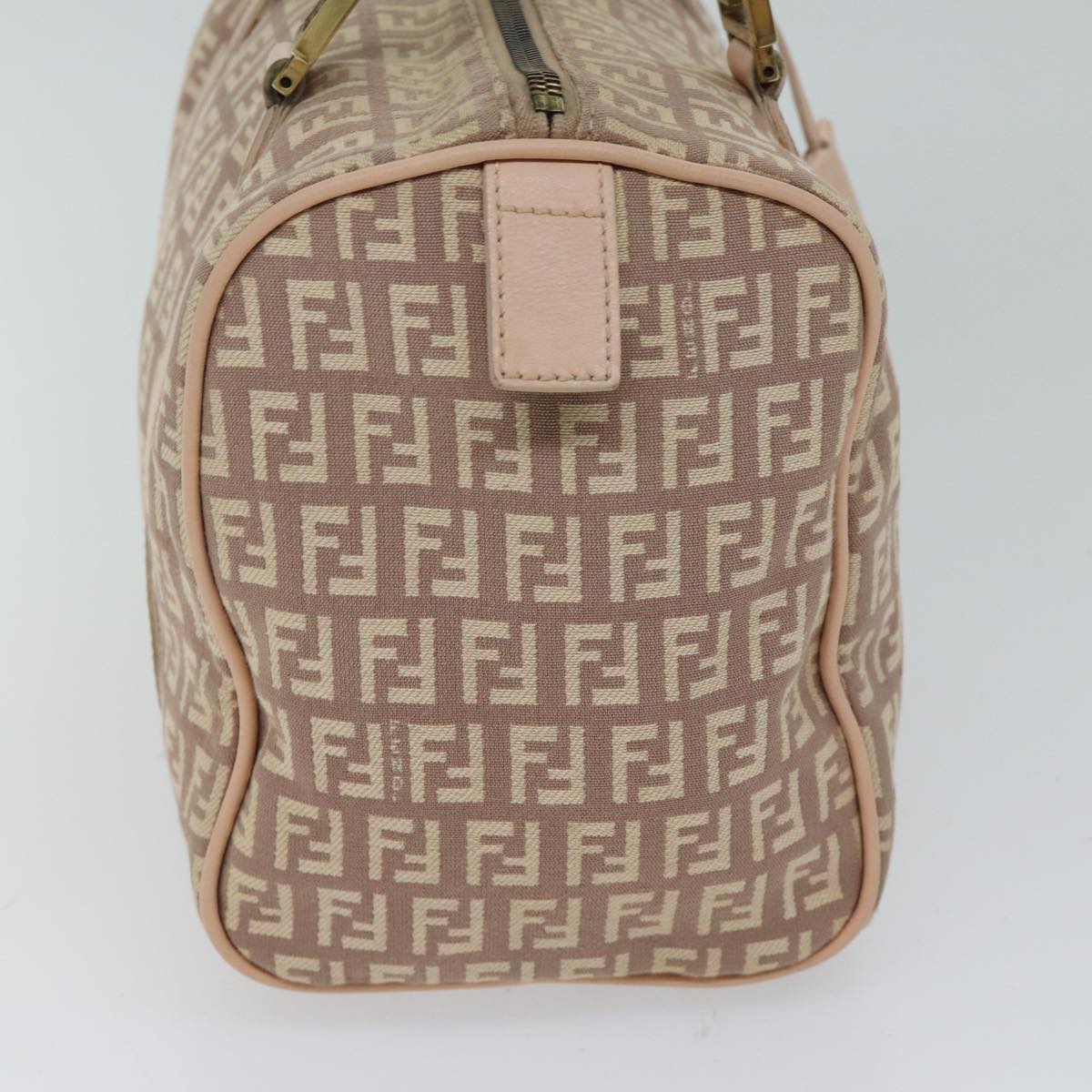 FENDI Zucchino Canvas Mini Boston Bag Pinkbs13506