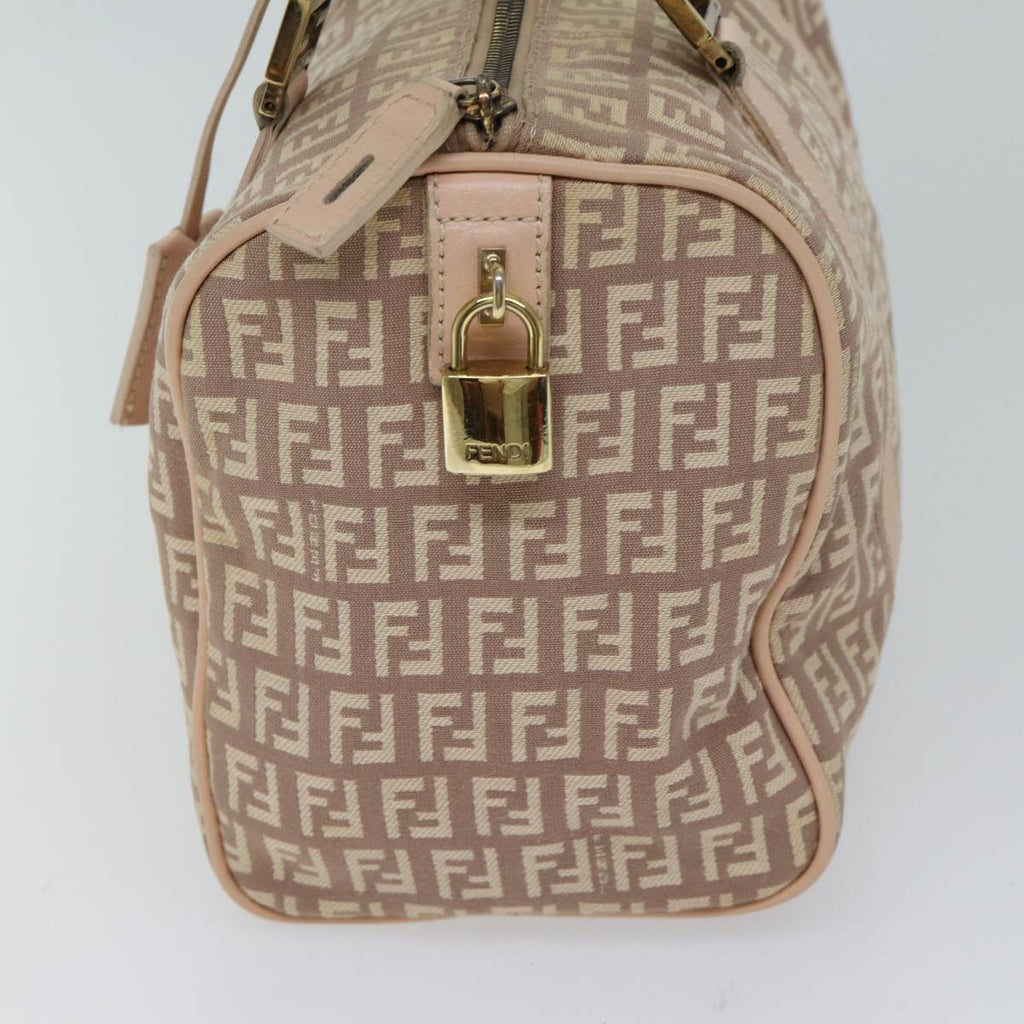 FENDI Zucchino Canvas Mini Boston Bag Pinkbs13506