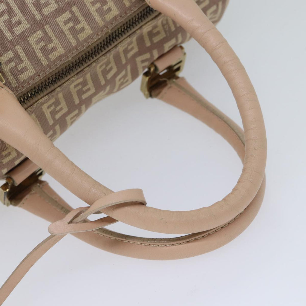 FENDI Zucchino Canvas Mini Boston Bag Pinkbs13506