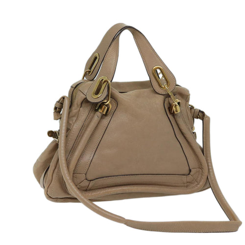 Chloe Paraty Shoulder Bag Leather 2way Beige bs13559