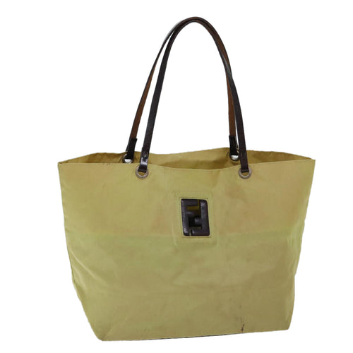 FENDI Tote Bag Nylon Yellowbs13572