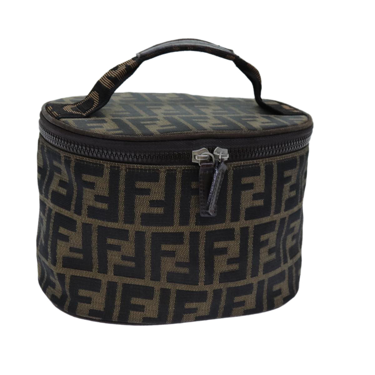 FENDI Zucca Canvas Vanity Cosmetic Pouch Brownbs13594