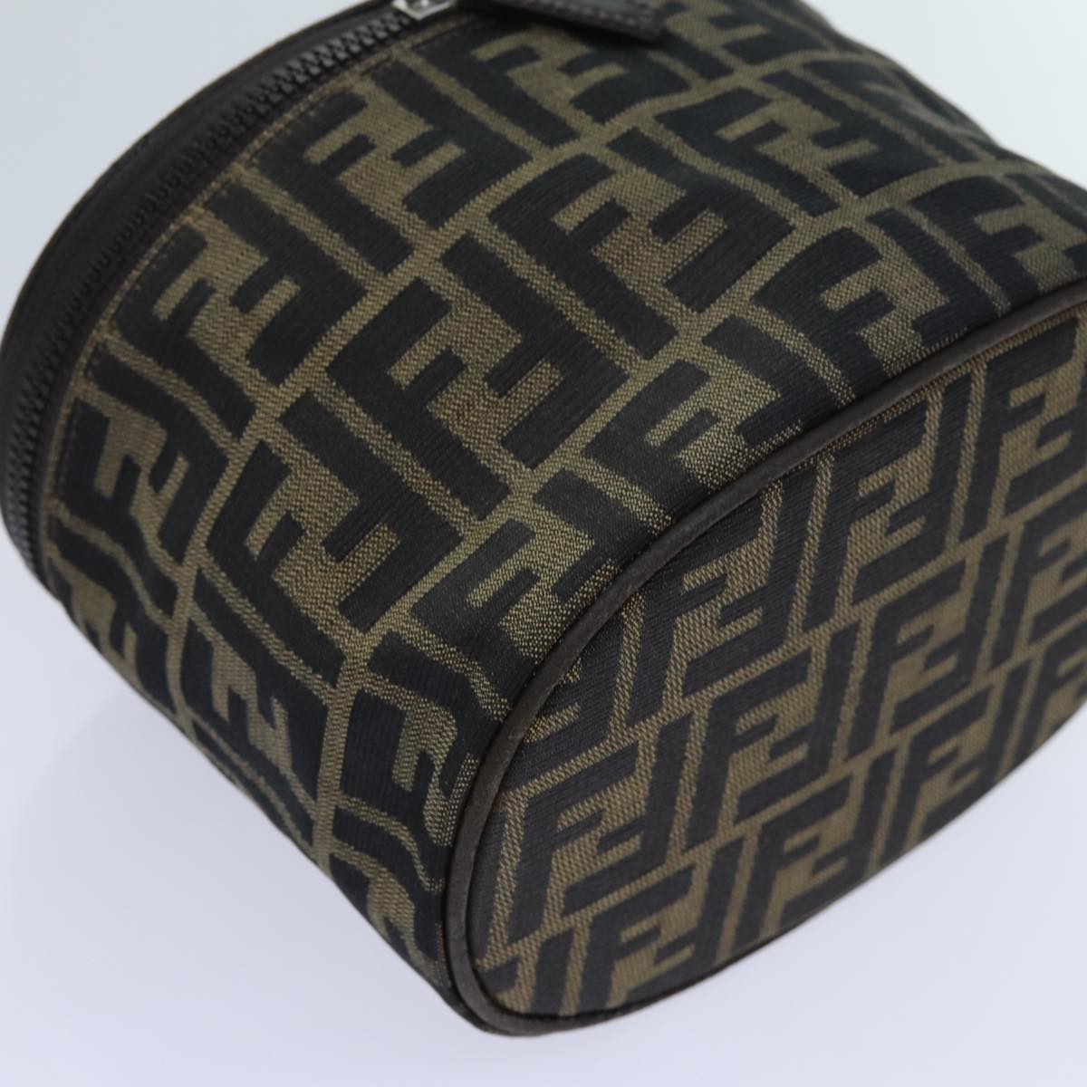 FENDI Zucca Canvas Vanity Cosmetic Pouch Brownbs13594