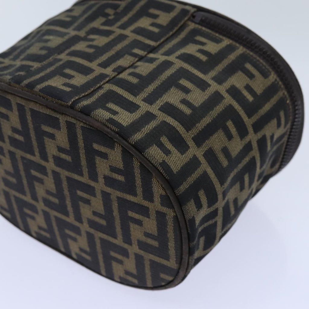 FENDI Zucca Canvas Vanity Cosmetic Pouch Brownbs13594