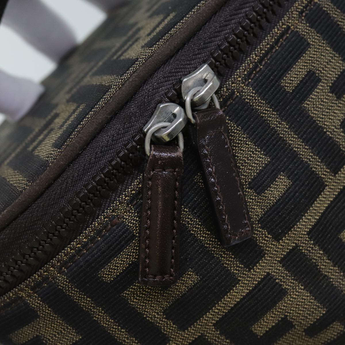 FENDI Zucca Canvas Vanity Cosmetic Pouch Brownbs13594