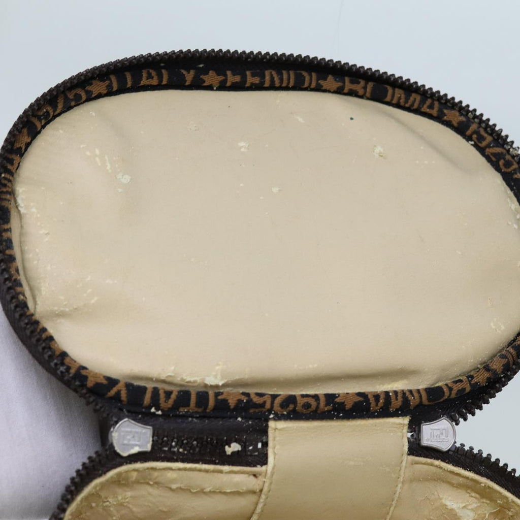 FENDI Zucca Canvas Vanity Cosmetic Pouch Brownbs13594