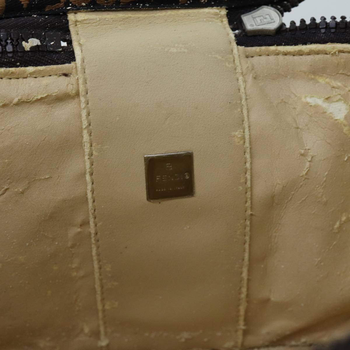 FENDI Zucca Canvas Vanity Cosmetic Pouch Brownbs13594