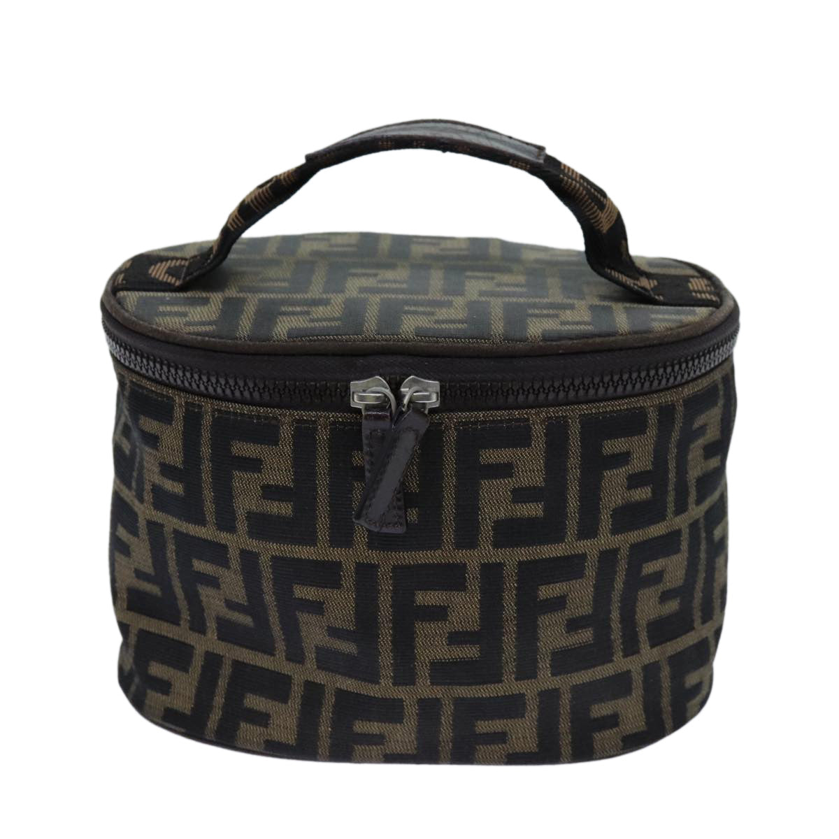 FENDI Zucca Canvas Vanity Cosmetic Pouch Brownbs13594