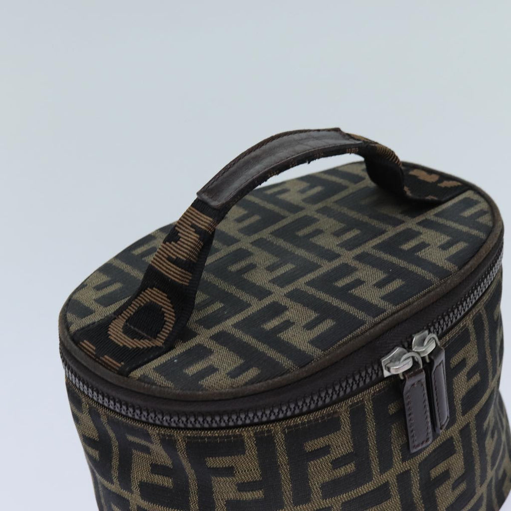 FENDI Zucca Canvas Vanity Cosmetic Pouch Brownbs13594