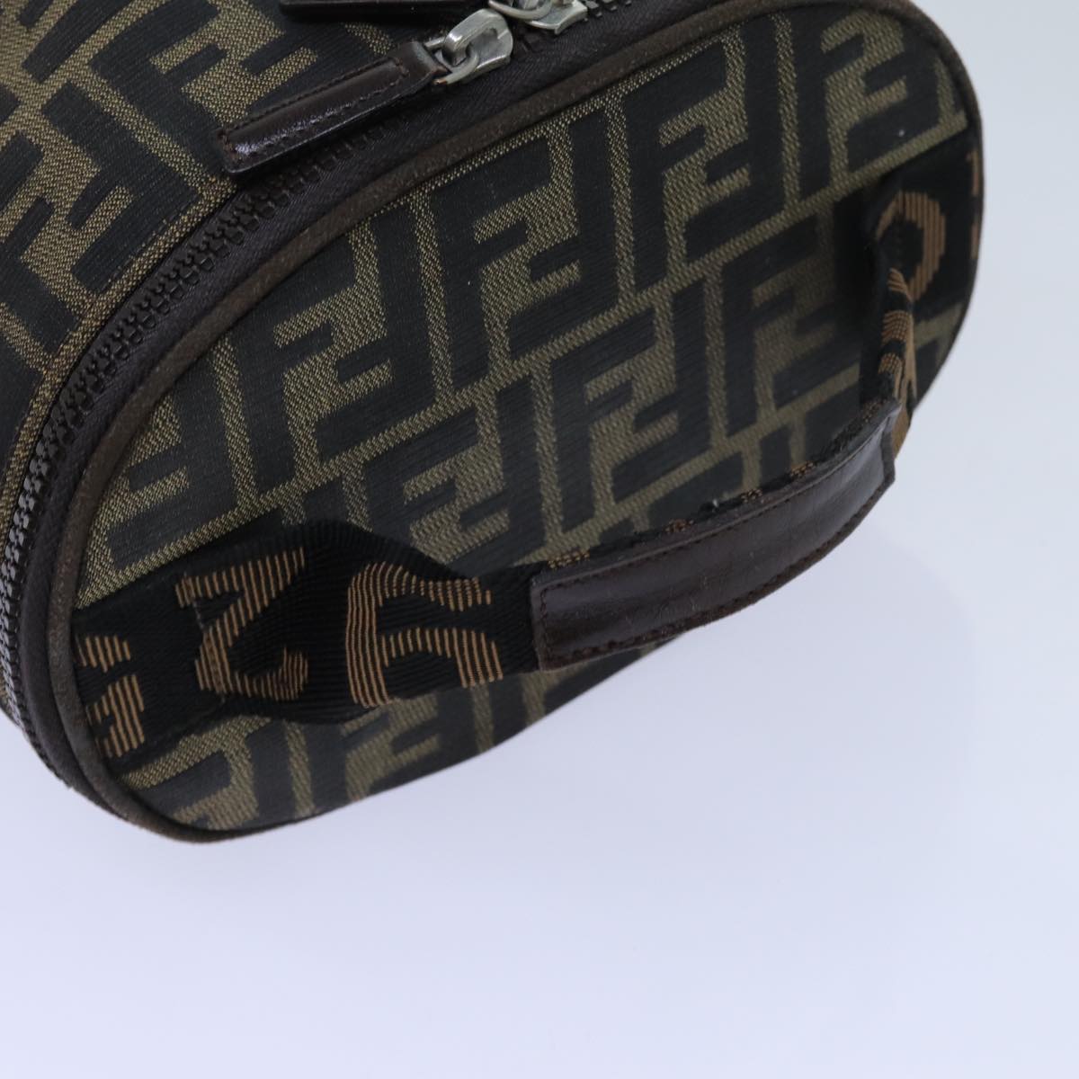 FENDI Zucca Canvas Vanity Cosmetic Pouch Brownbs13594