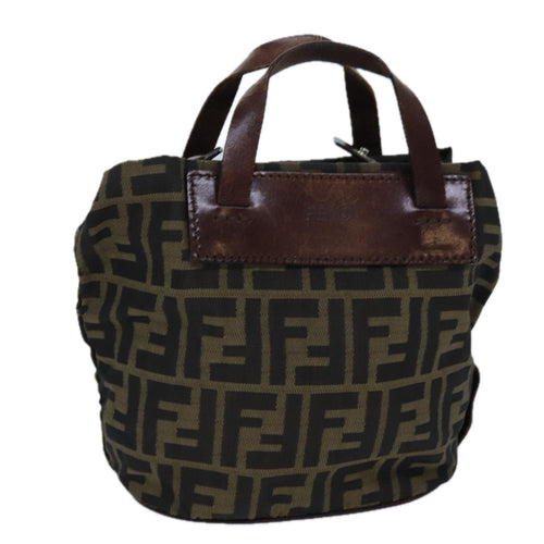 FENDI Zucca Canvas Hand Bag Brownbs13605