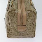 CELINE C Macadam Canvas Boston Bag Beige Auth bs13615