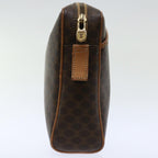 CELINE Macadam Canvas Clutch Bag PVC Brown Auth bs13616