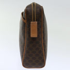 CELINE Macadam Canvas Clutch Bag PVC Brown Auth bs13616