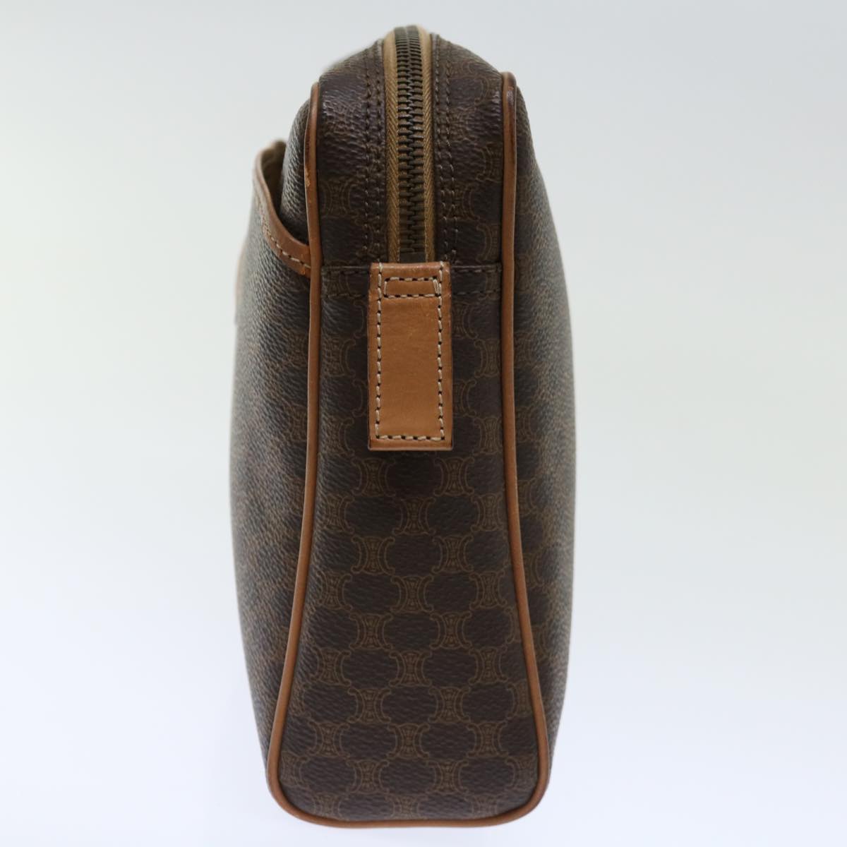 CELINE Macadam Canvas Clutch Bag PVC Brown Auth bs13616