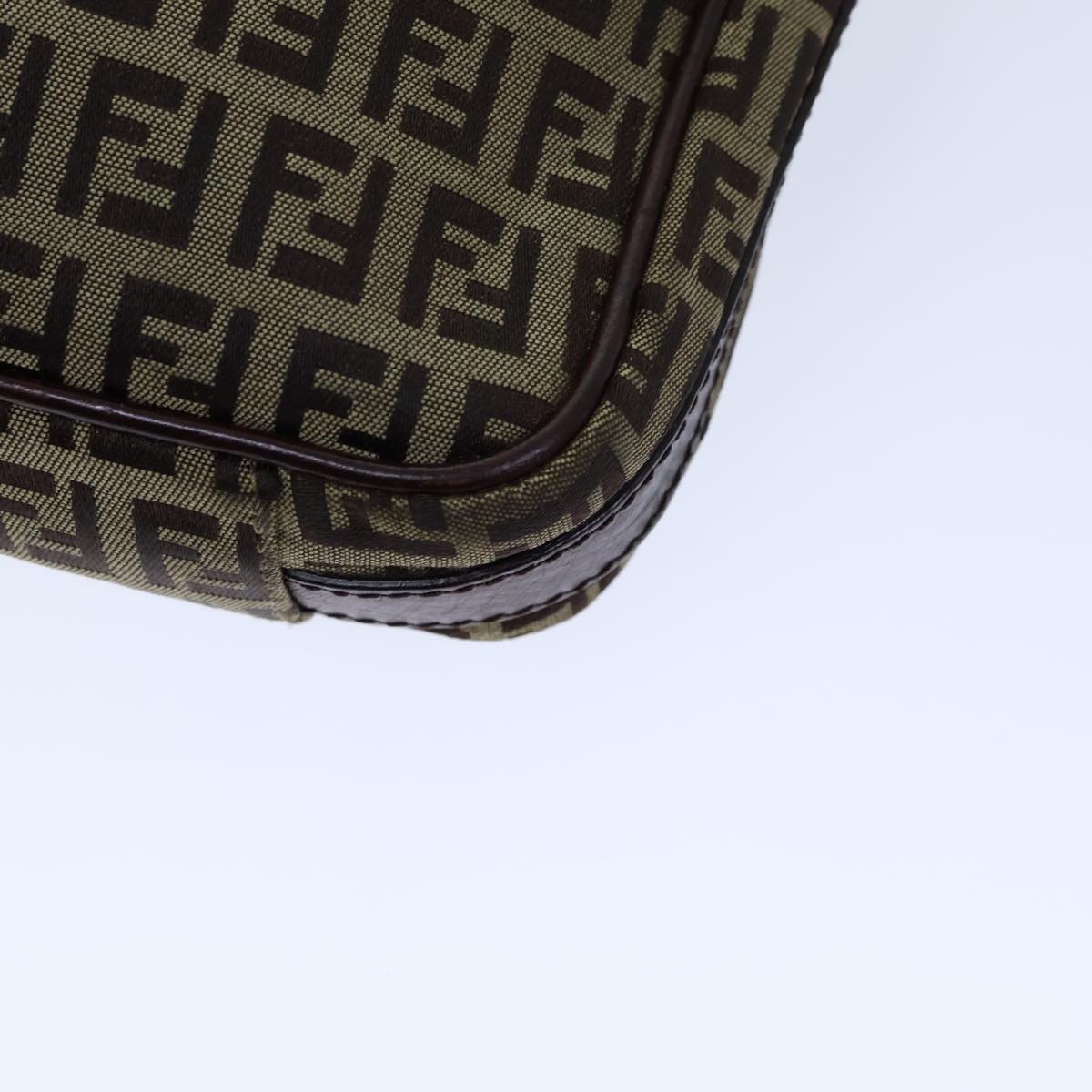 FENDI Zucchino Canvas Shoulder Bag Beigebs13695