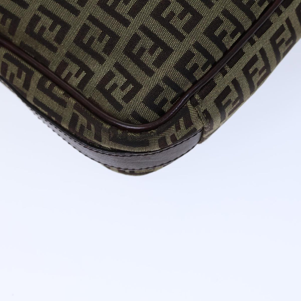 FENDI Zucchino Canvas Shoulder Bag Beigebs13695