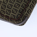 FENDI Zucchino Canvas Shoulder Bag Beigebs13695