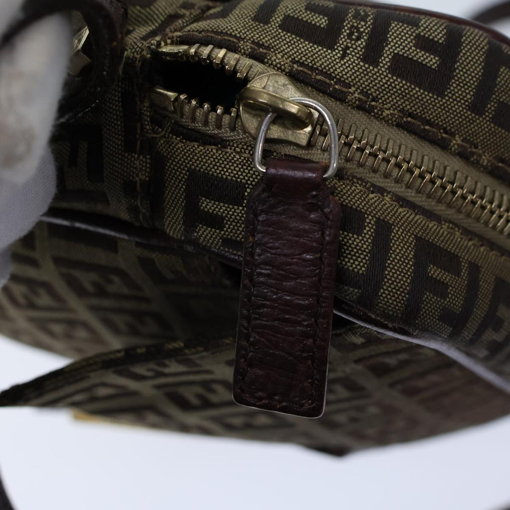 FENDI Zucchino Canvas Shoulder Bag Beigebs13695