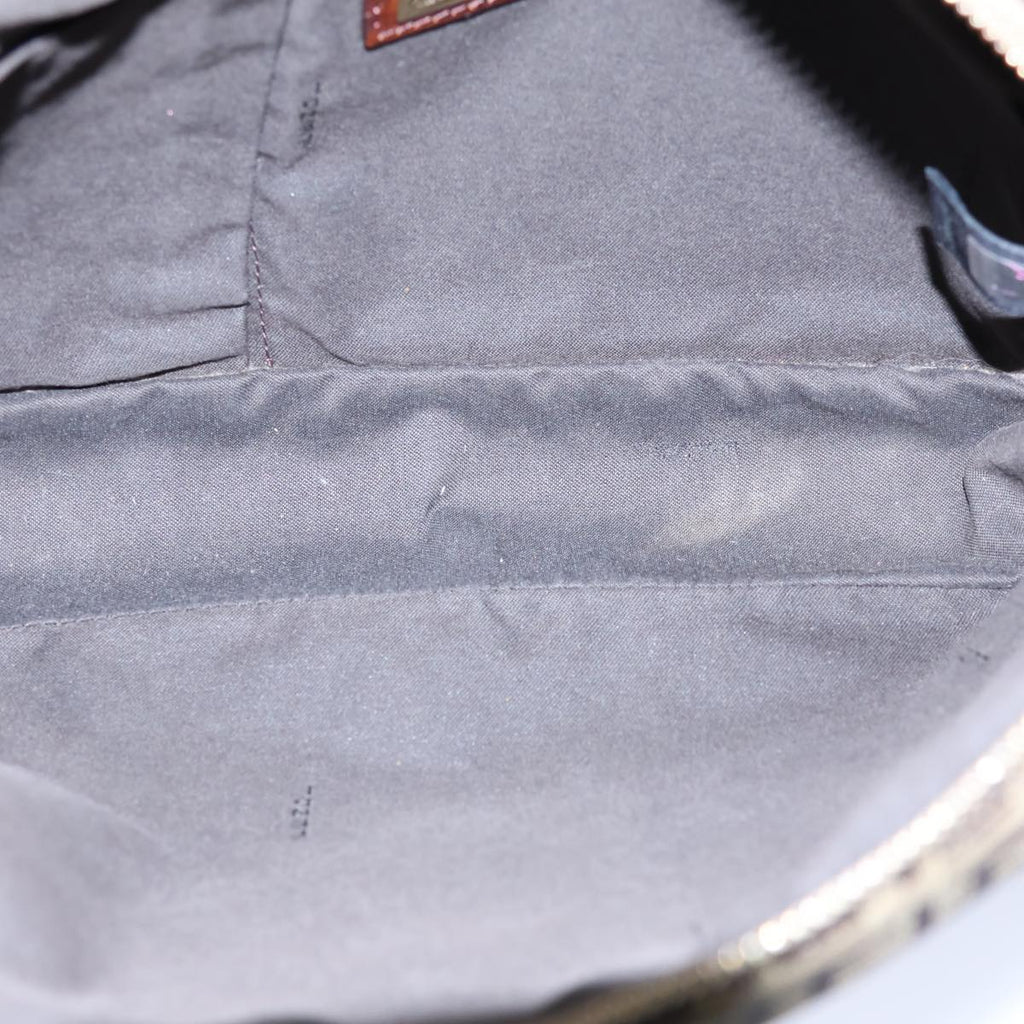 FENDI Zucchino Canvas Shoulder Bag Beigebs13695