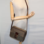FENDI Zucchino Canvas Shoulder Bag Beigebs13695
