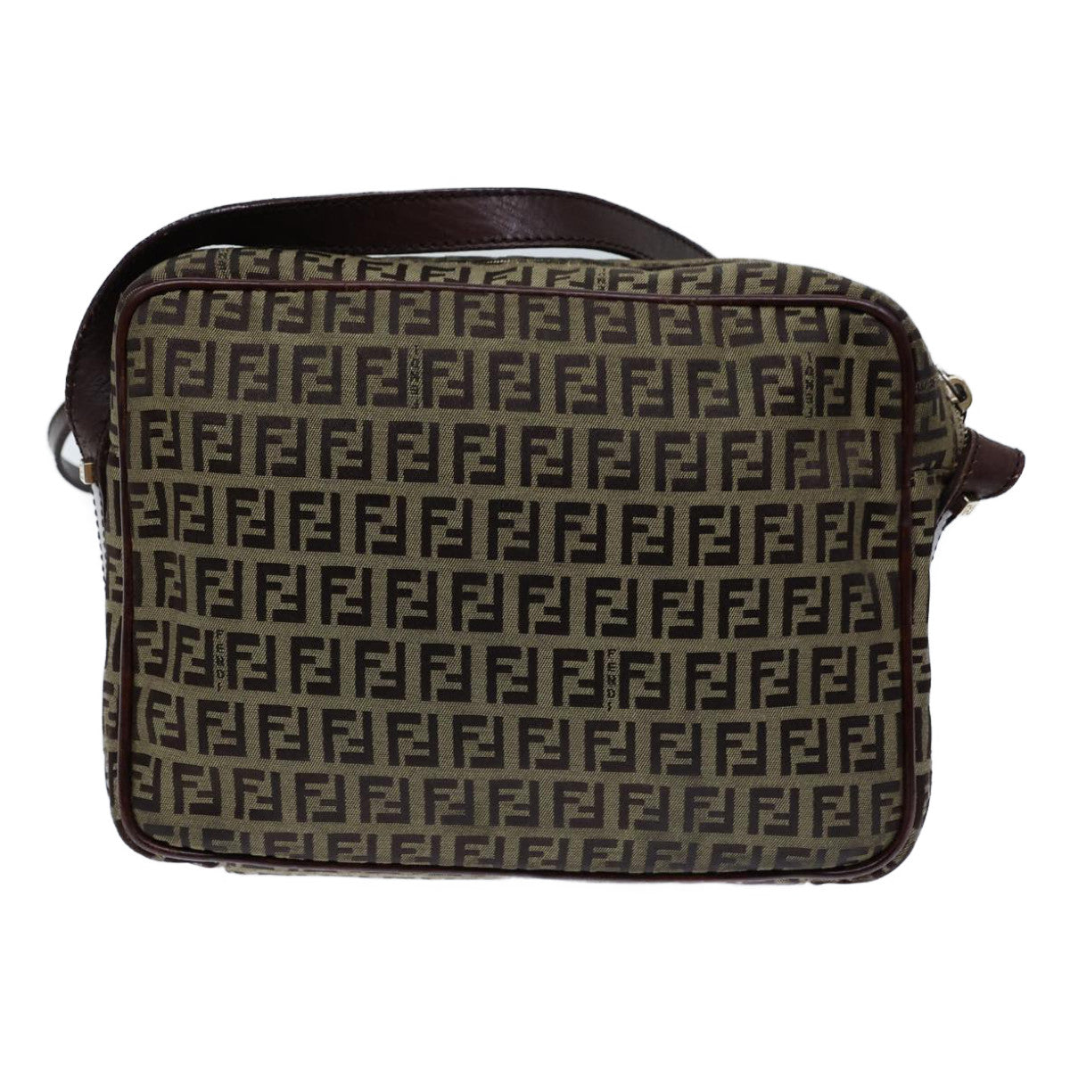 FENDI Zucchino Canvas Shoulder Bag Beigebs13695