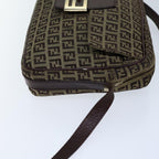 FENDI Zucchino Canvas Shoulder Bag Beigebs13695