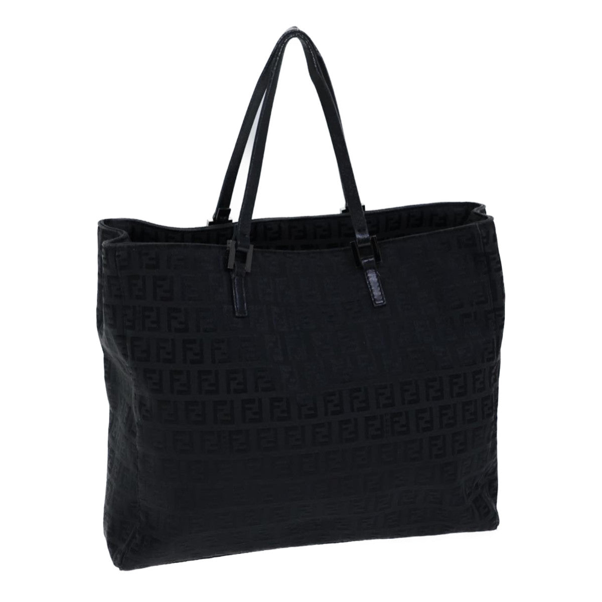 FENDI Zucchino Canvas Hand Bag Blackbs13696