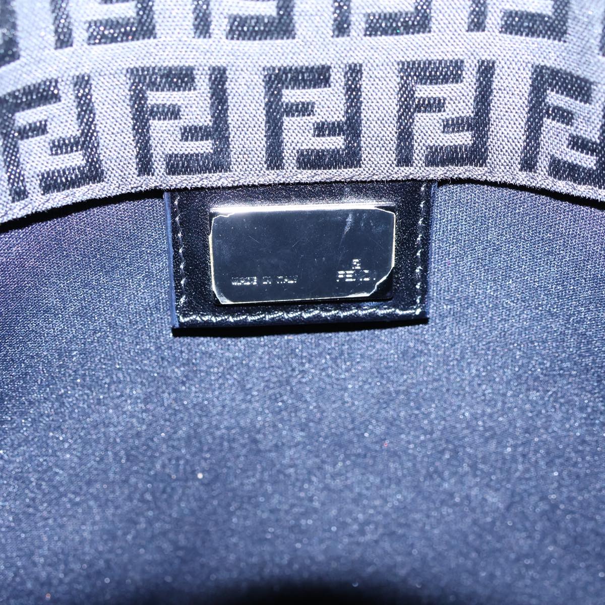 FENDI Zucchino Canvas Hand Bag Blackbs13696