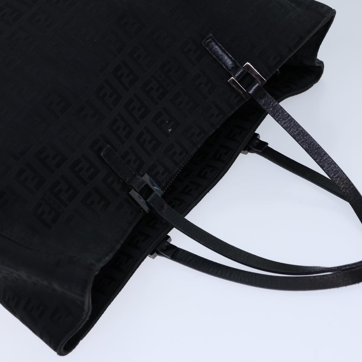 FENDI Zucchino Canvas Hand Bag Blackbs13696