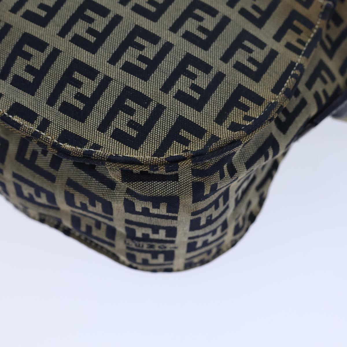 FENDI Zucchino Canvas Shoulder Bag Navybs13705