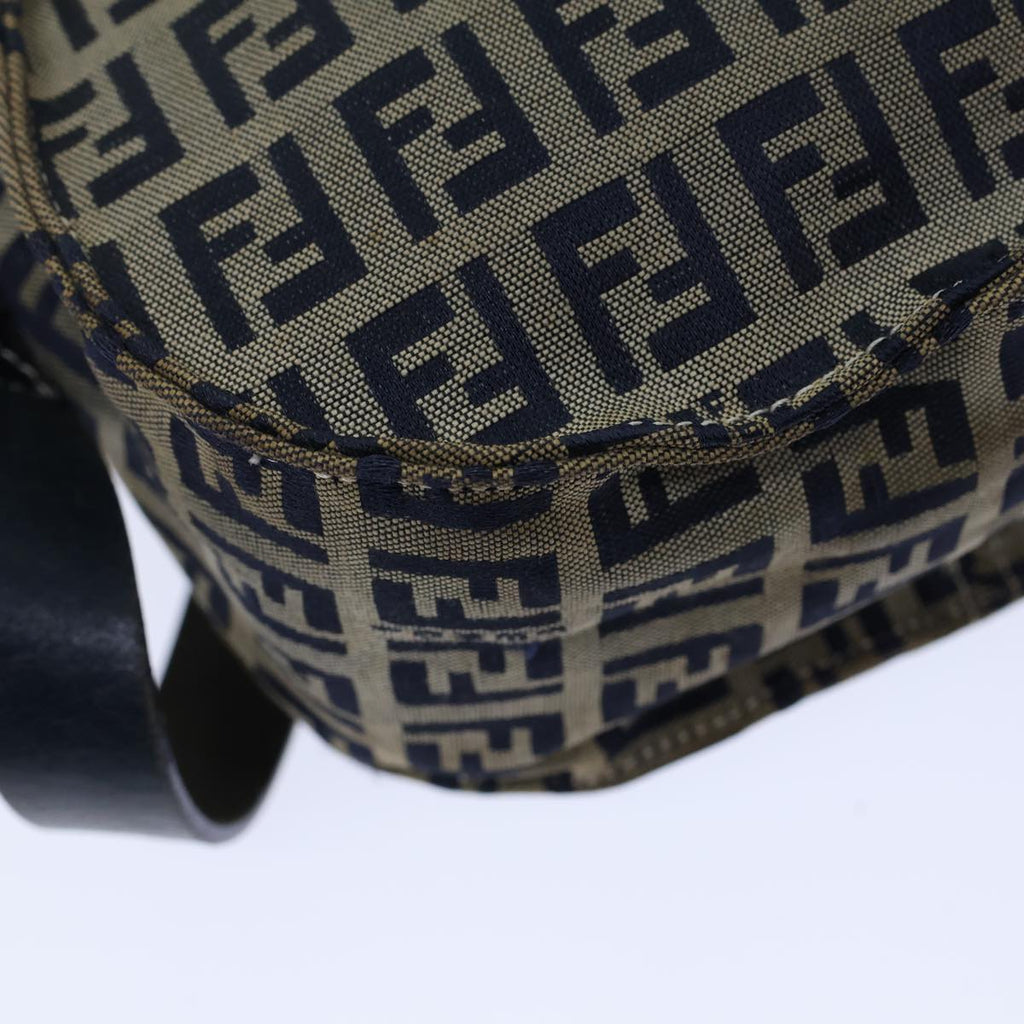 FENDI Zucchino Canvas Shoulder Bag Navybs13705