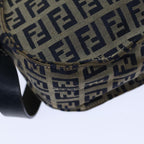 FENDI Zucchino Canvas Shoulder Bag Navybs13705