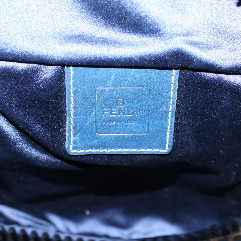 FENDI Zucchino Canvas Shoulder Bag Navybs13705