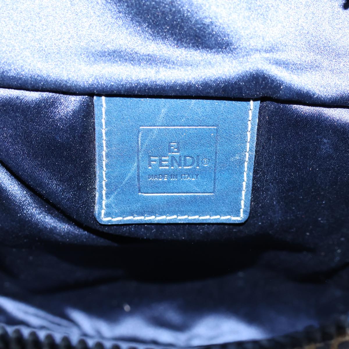 FENDI Zucchino Canvas Shoulder Bag Navybs13705