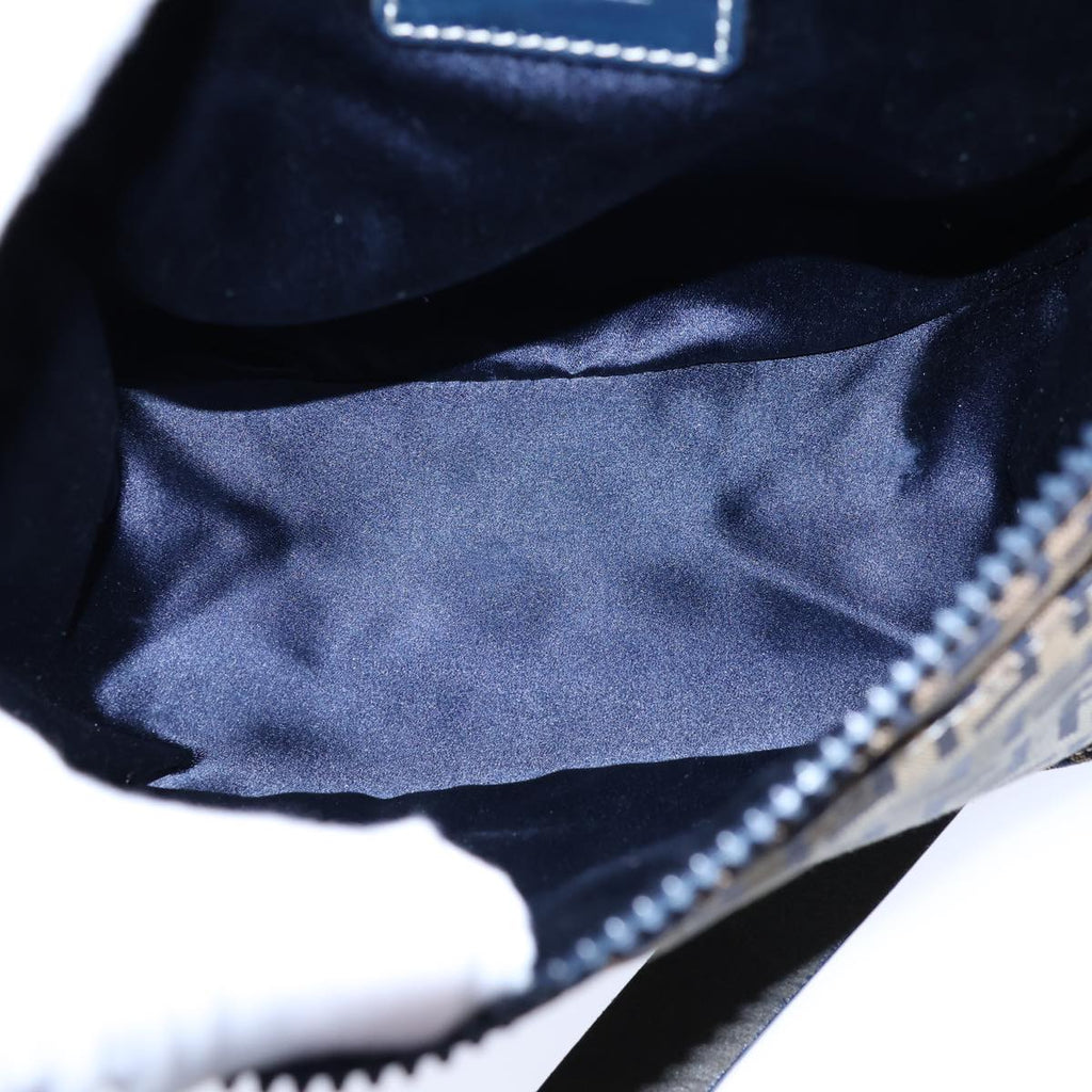 FENDI Zucchino Canvas Shoulder Bag Navybs13705