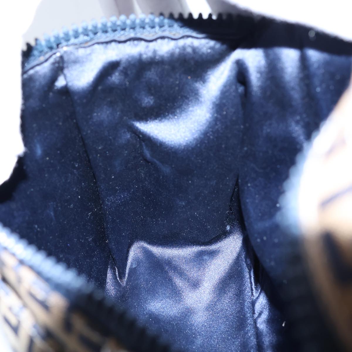 FENDI Zucchino Canvas Shoulder Bag Navybs13705