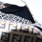 FENDI Zucchino Canvas Shoulder Bag Navybs13705