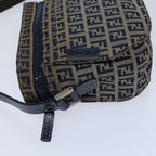 FENDI Zucchino Canvas Shoulder Bag Navybs13705