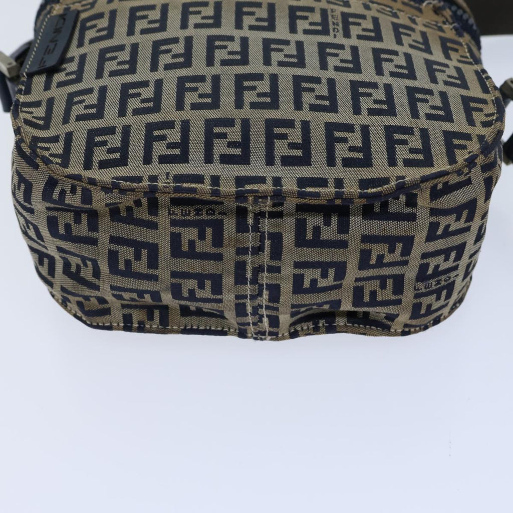 FENDI Zucchino Canvas Shoulder Bag Navybs13705