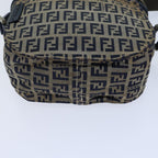 FENDI Zucchino Canvas Shoulder Bag Navybs13705