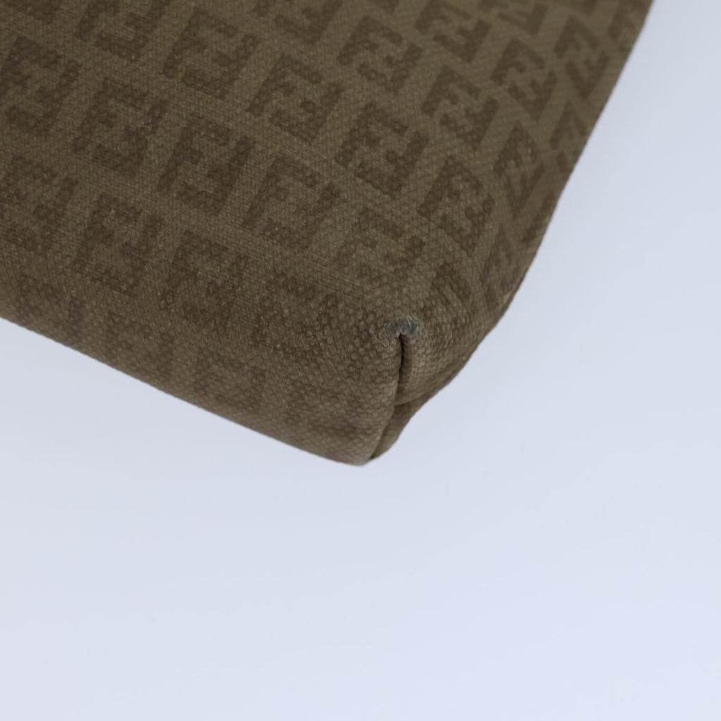 FENDI Zucchino Canvas Shoulder Bag Beigebs13716
