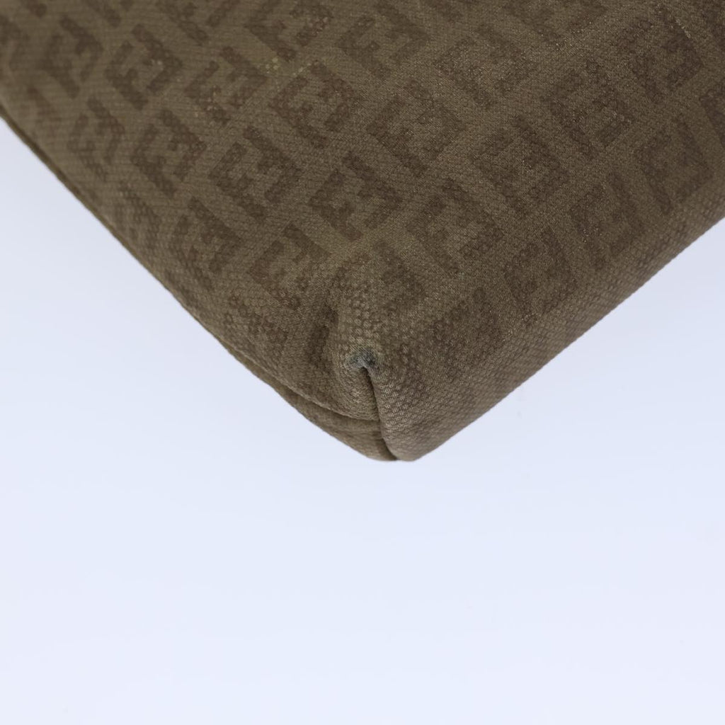 FENDI Zucchino Canvas Shoulder Bag Beigebs13716