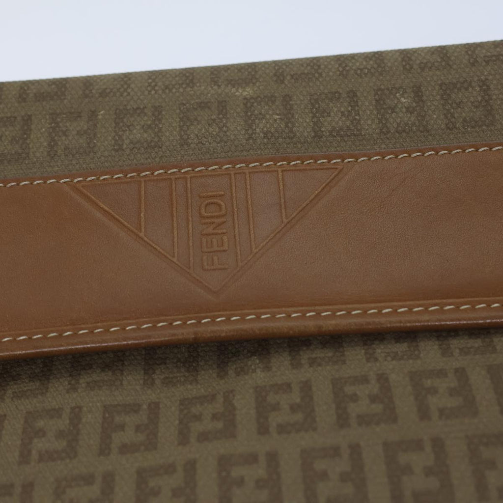 FENDI Zucchino Canvas Shoulder Bag Beigebs13716