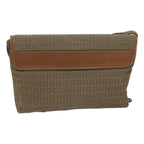 FENDI Zucchino Canvas Shoulder Bag Beigebs13716