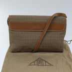 FENDI Zucchino Canvas Shoulder Bag Beigebs13716