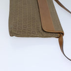 FENDI Zucchino Canvas Shoulder Bag Beigebs13716