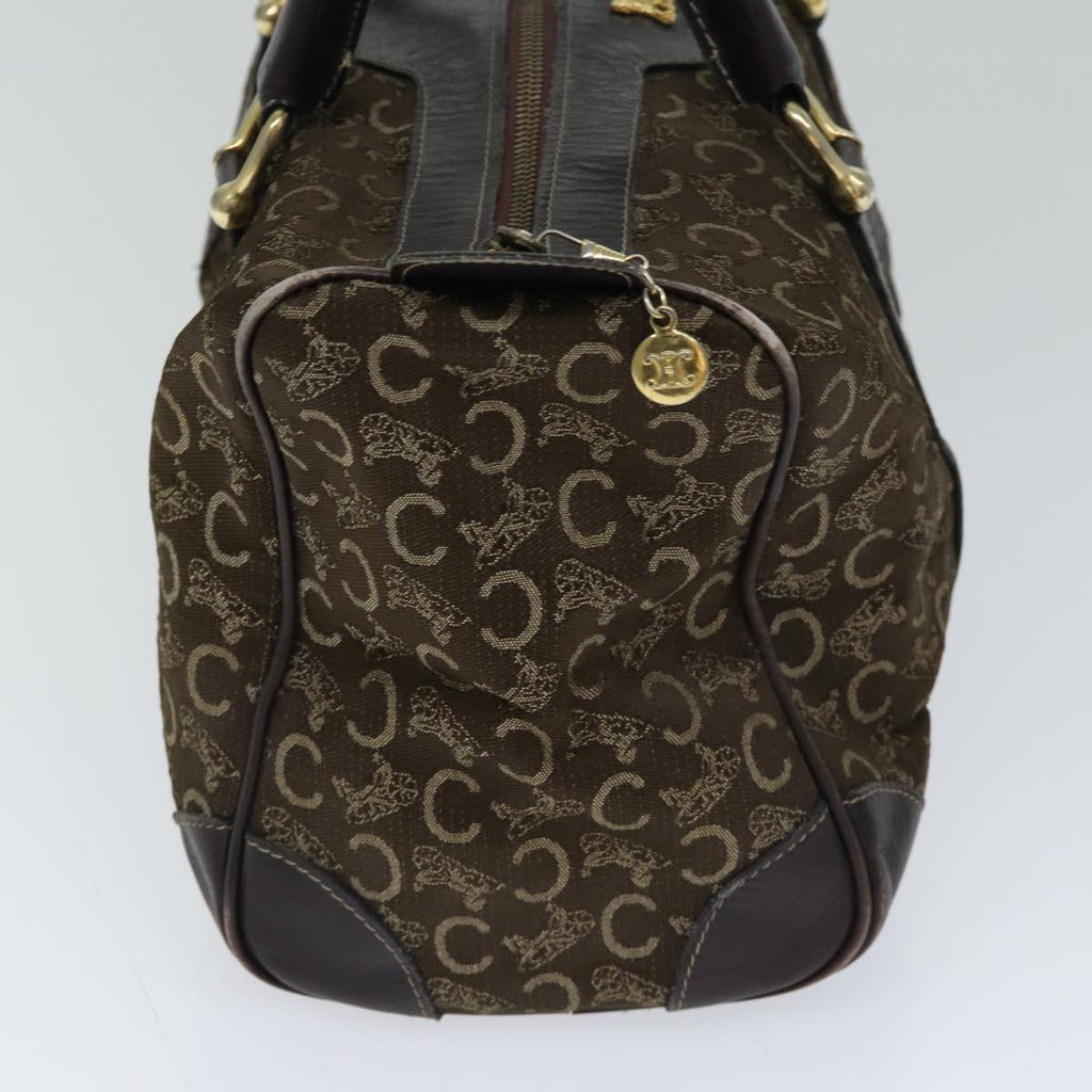 CELINE C Macadam Canvas Boston Bag Brown Auth bs13731