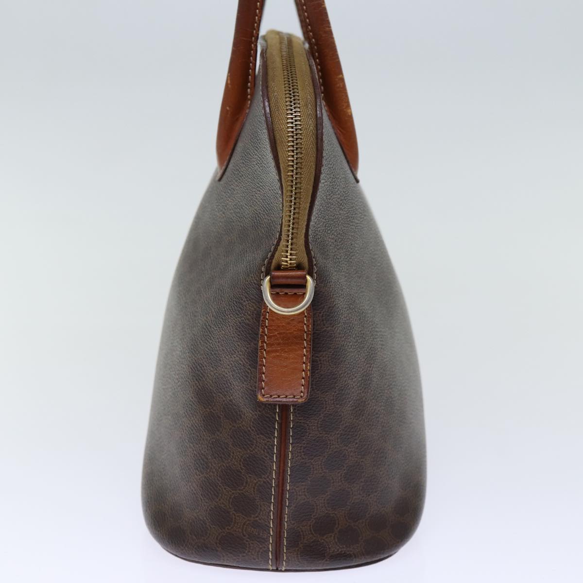 CELINE Macadam Canvas Hand Bag PVC Brown Auth bs13750